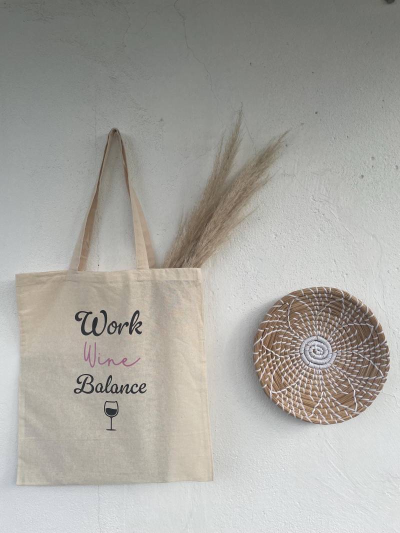 Jutebeutel - Work Wine Balance von DieBeutelBude
