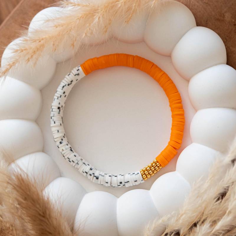 Armband, Perlenarmband, Katsuki Armband Pastell Orange Stracciatella, Sommerarmband von DieDeniseShop