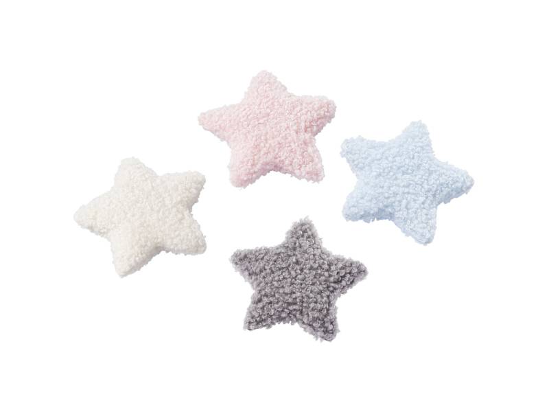 Sterne Aus Fell Oder Teddyfell 9 cm | 4 Stück von DieFamilienfeier