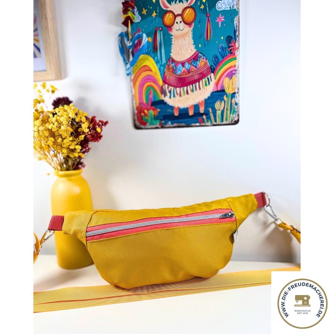 Bauchtasche Outdoor Sonnengelb, Crossbody Bag, Gürteltasche, Wasserabweisend, Handtasche, Wimmal, Boho von DieFreudemacherei