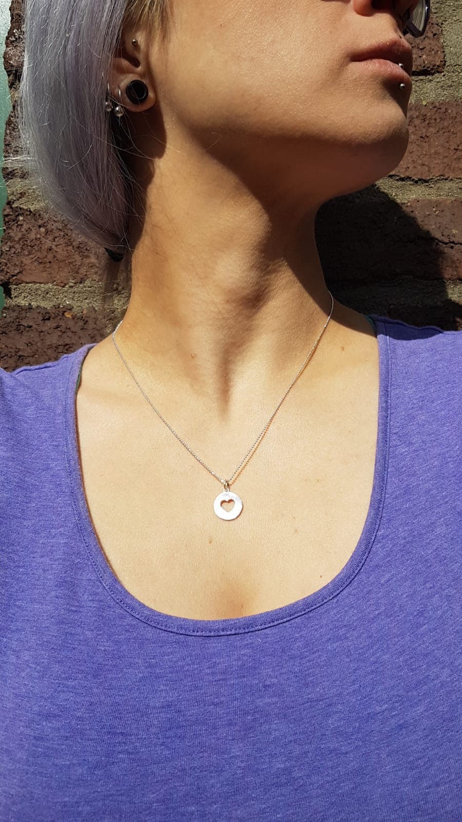 Herz Anhänger Mit Kette Länge Wählbar 925 Silber Scheibe Platte Ausgesägt Mama Freundin Lieblingsmensch Kugelkette Ankerkette Halskette von DieGoldschmiedin