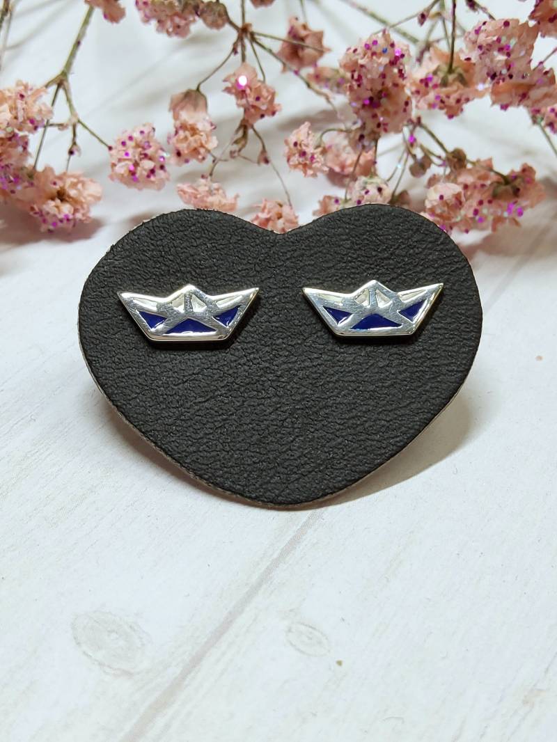 Papierschiffchen, Segelboote Ohrstecker 925 Silber Papierschiffchen, Segelboote Ohrstecker 925 Silber von DieGoldschmiedin