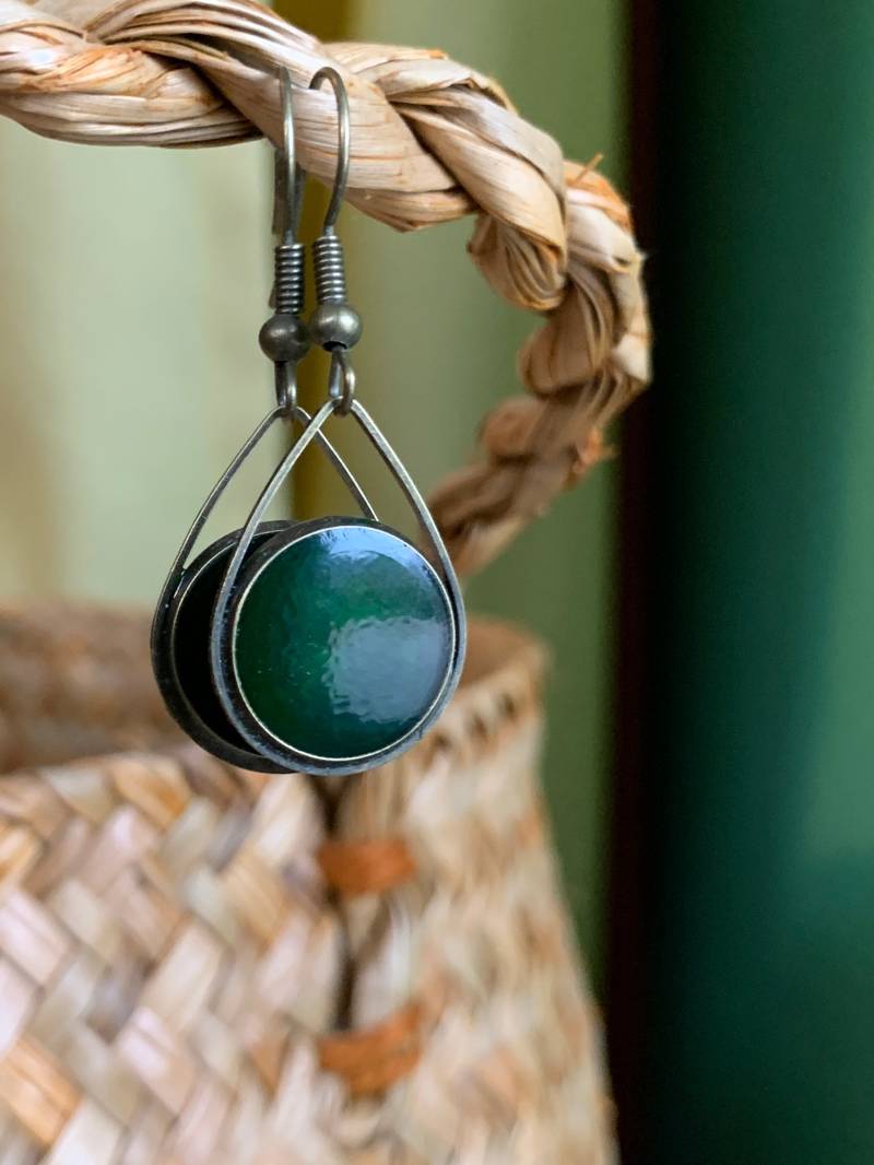 Grüne Resinohrringe, Harzohrringe Grüne Resinohrringe, Harzohrringe von DieHangLage