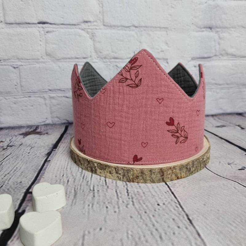 Geburtstagskrone - Kinderkrone Musselin Alrosa von DieIbiNaeht
