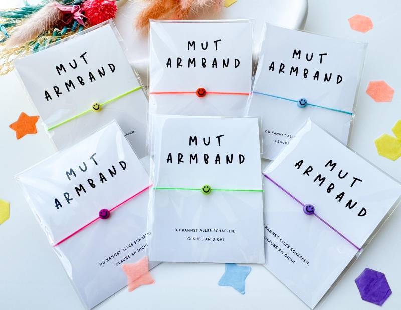 Mutarmband, Mutmacher Kinder, Geschenk Schulkinder, Glücksbringer Für Füllung Schultüte, Mutmacher, Selbstbewusstsein Mutarmband, Mutmacher Kinder, Geschenk Schulkinder, Glücksbringer Für Füllung Schultüte, Mutmacher, Selbstbewusstsein von DieKonfettibox