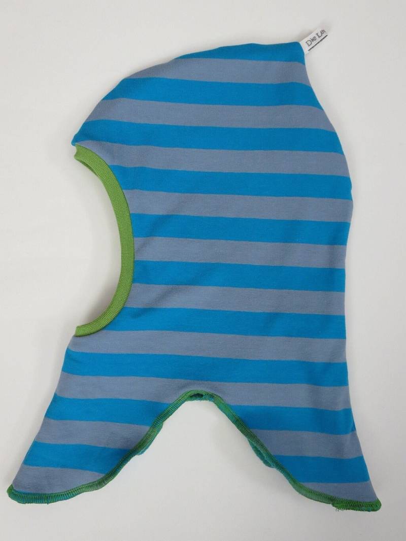 Schlupfmütze Streifen Türkis Grau Fleece von DieLederbande