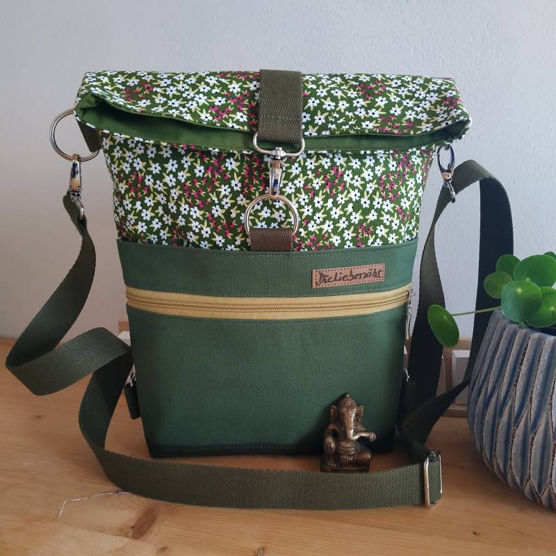 Rucksack-Tasche, Backpack, Schultertasche, Foldover Aus Canvas Und Kunstleder von DieLiebenaeht
