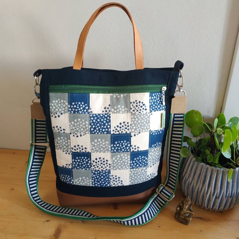 Tote Bag, Shopper, Schultertasche, Umhängetasche Aus Canvas Und Kunstleder Mit Lederhenkeln von DieLiebenaeht