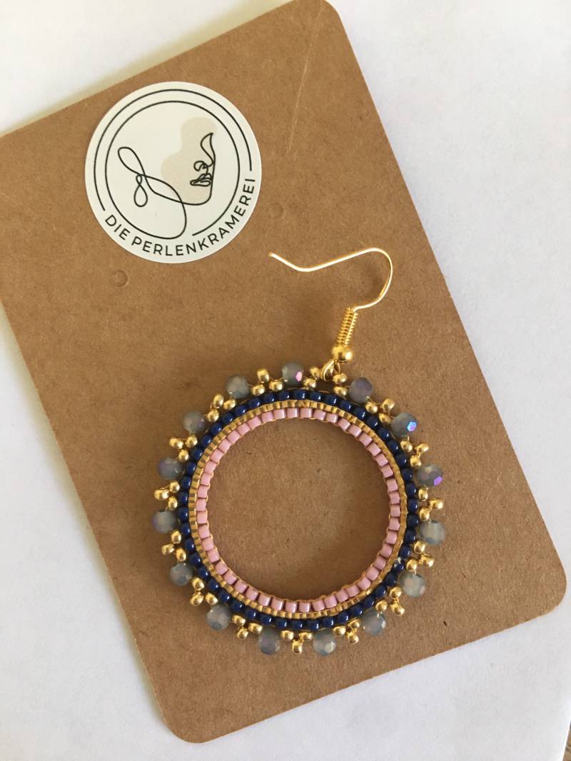 Boho Ohrringe Miyuki Perlenohrringe Glasperlenohrringe Bunt Handgemacht von DiePerlenkramerei