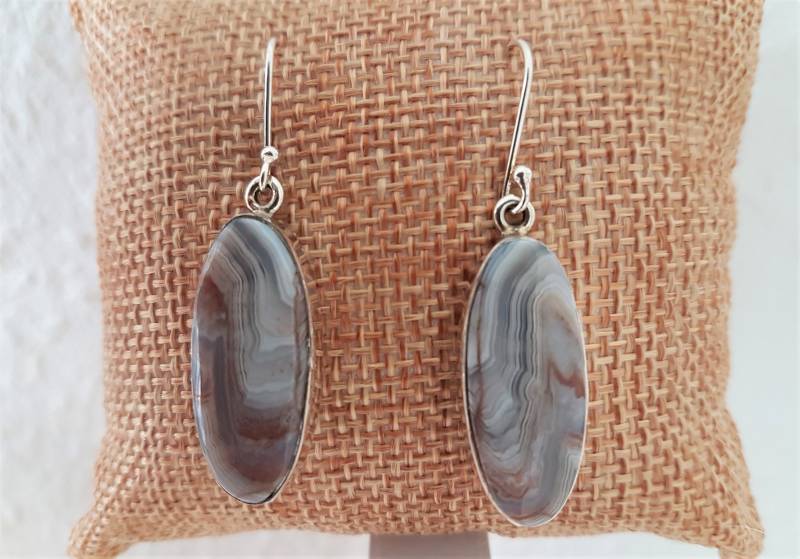 Achatohrringe in Silber , Silberohrringe Mit Achat Ohrhänger von DieSchatzkammer