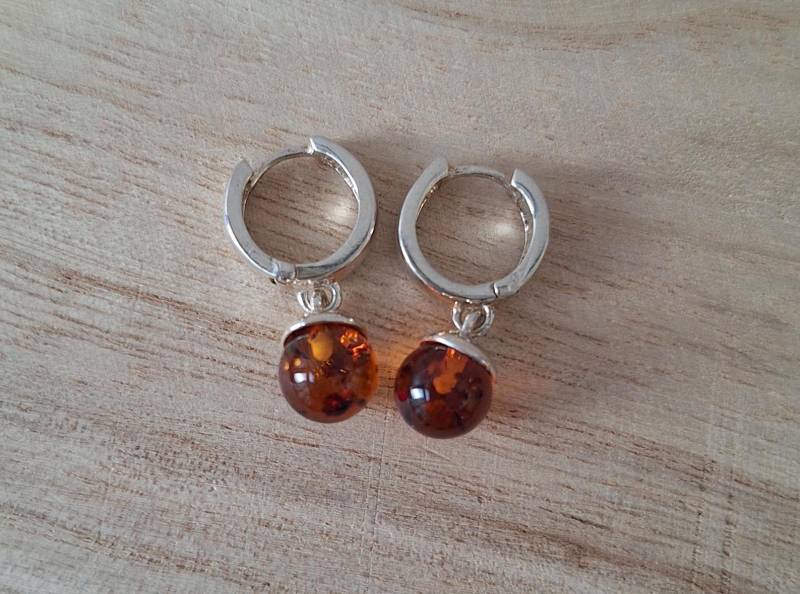 Bernstein , Ohrringe in Silber Silberohrringe Mit Bernsteine von DieSchatzkammer