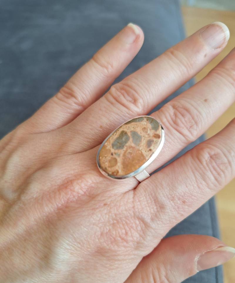Jaspis, Jaspis Ring in Silber , Silberring Massiv von DieSchatzkammer
