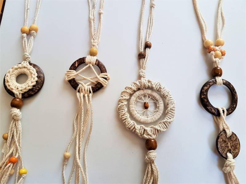 Kette , Makramee Makrameekette von DieSchatzkammer