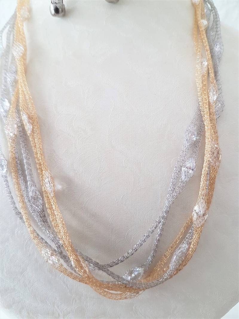 Kristall Kette , Katte Mit Kristell Im Netz Netzkette von DieSchatzkammer