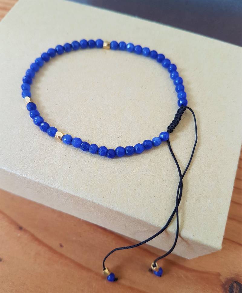 Makrame , Achat Perlen Armband Minimalistisch von DieSchatzkammer