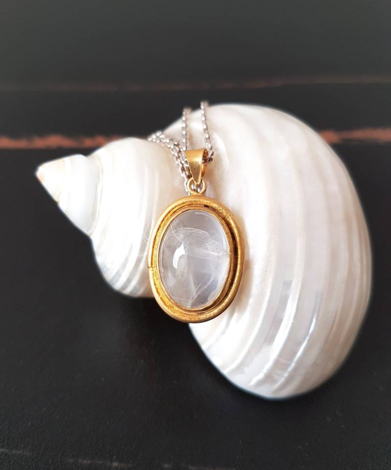 Mondstein Anhänger in Silber , Silberanhänger Mondstein, Labradorit von DieSchatzkammer