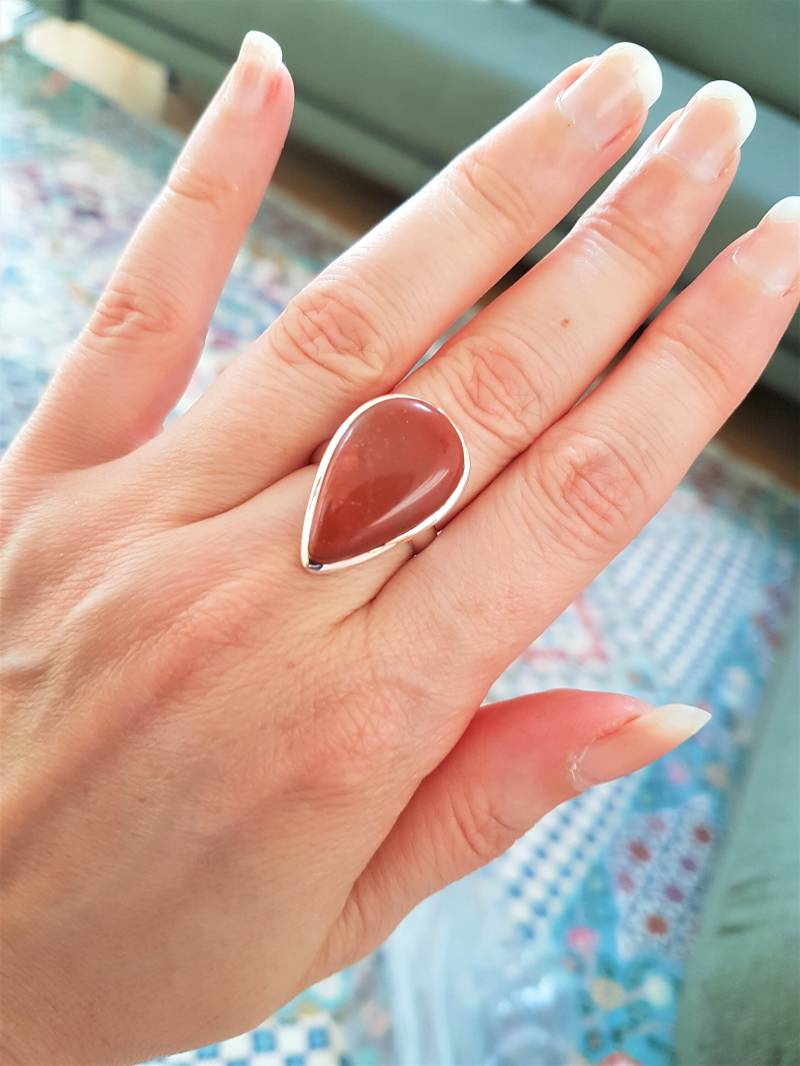 Moockait Ring , Mookait in Silber Mit Jaspis von DieSchatzkammer