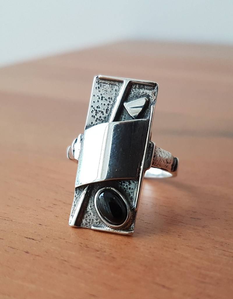 Onyx , in Silber Silberring Mit Onyxstein Goldschmiede von DieSchatzkammer