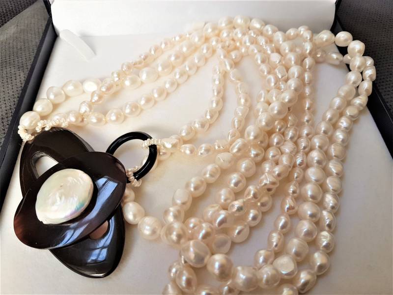 Perlen , Collier Perlenkette Unikat von DieSchatzkammer