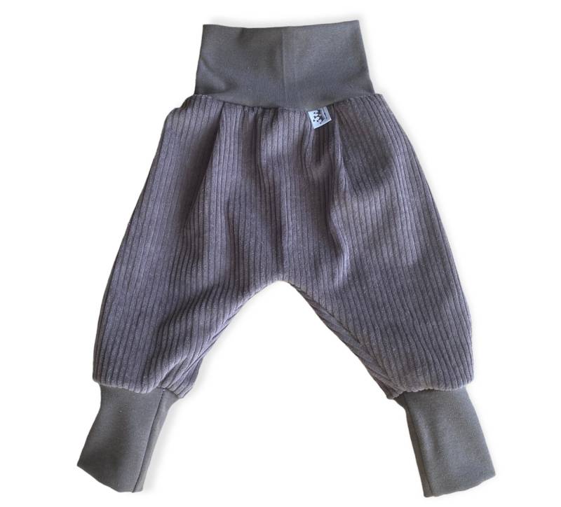 Cord Pumphose Haremshose Gr. 56-110, Hose Mädchen Graubraun Unisex Pumphose, Babyhose , Kinder Junge von DieStoffprinzessin