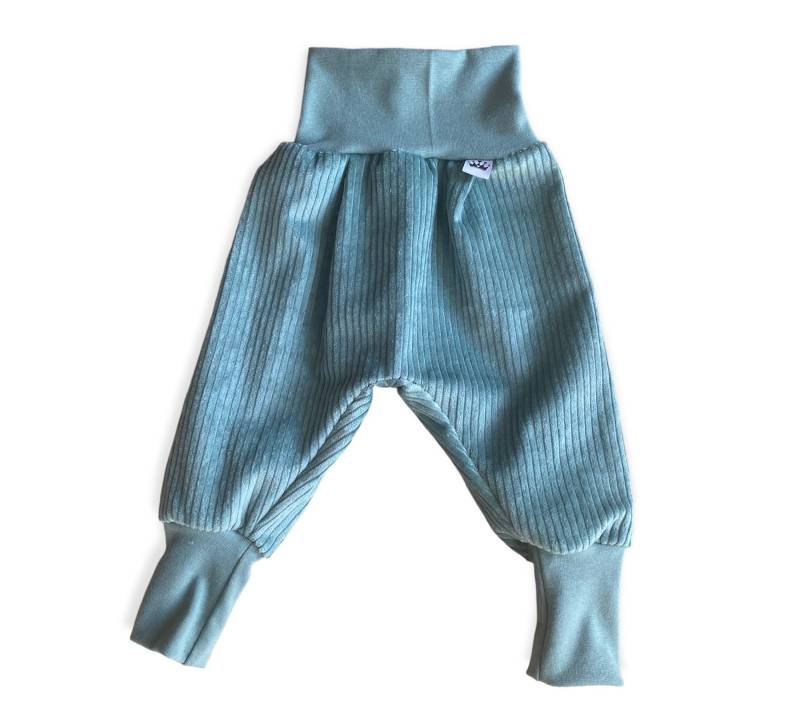 Cord Pumphose Haremshose Gr. 56-110, Hose Mädchen Mint Altgrün Unisex Pumphose, Babyhose , Kinder Junge von DieStoffprinzessin