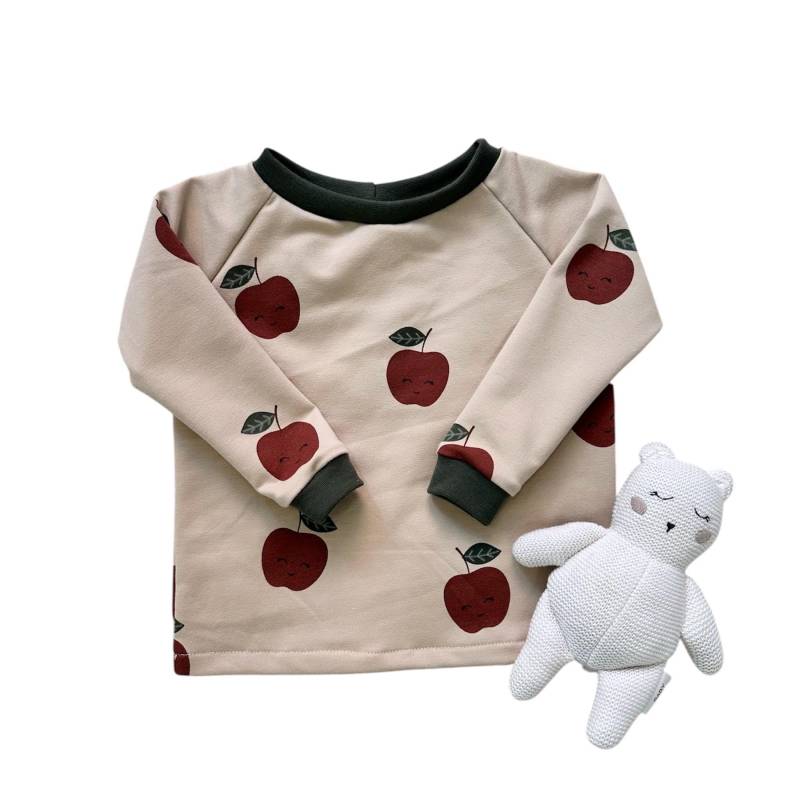 Pullover Früchte Apfel , Shirt Langarm Gr. 62-116 Longsleeve Shirt Mädchen Junge Oberteil Langarmshirt von DieStoffprinzessin