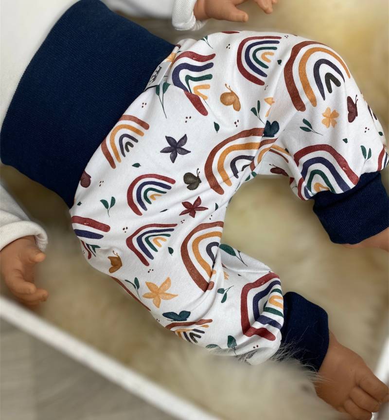 Pumphose Jersey Haremshose Gr. 56-110, Hose Mädchen Regenbogen Blau Rot Junge Pumphose, Babyhose , Kinder von DieStoffprinzessin