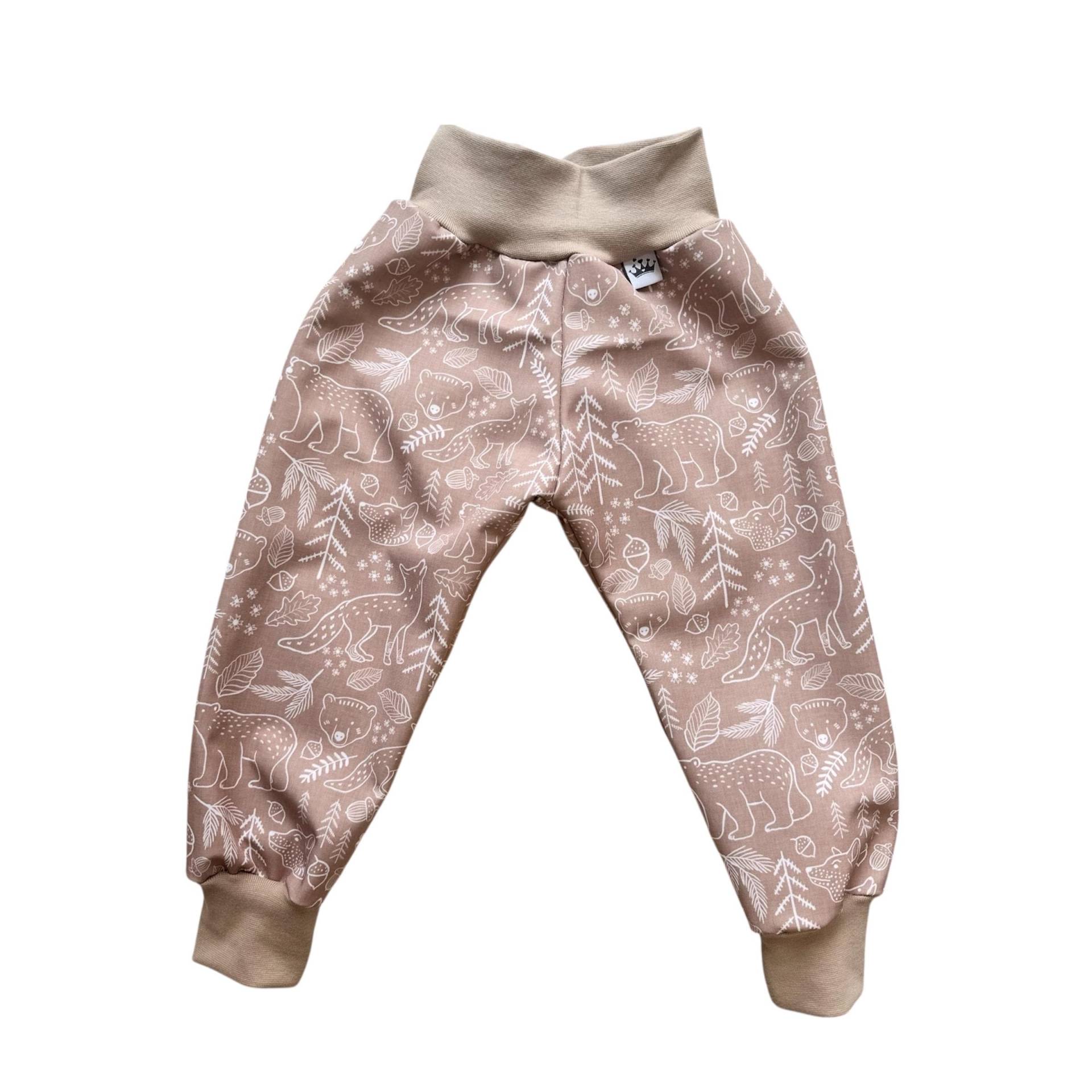 Softshellhose Waldtiere Beige , Regenhose, Matschhose von DieStoffprinzessin