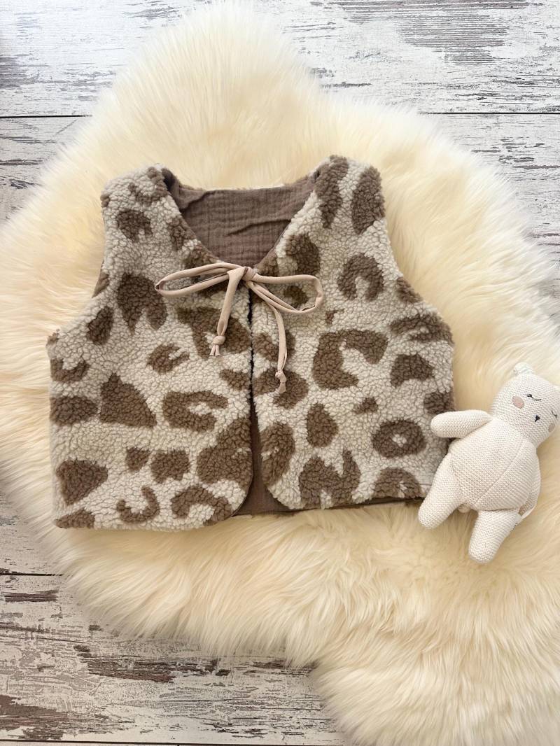 Teddyweste Kinder, Warme Weste , Fellweste Leo Kinderweste von DieStoffprinzessin