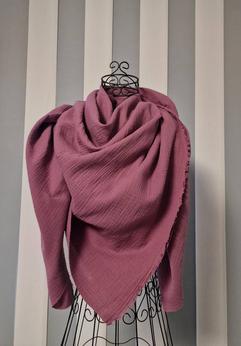 xxl Musselin Tuch Musselintuch Halstuch Schal Damen Mauve W710 von DieWichtelstickerei