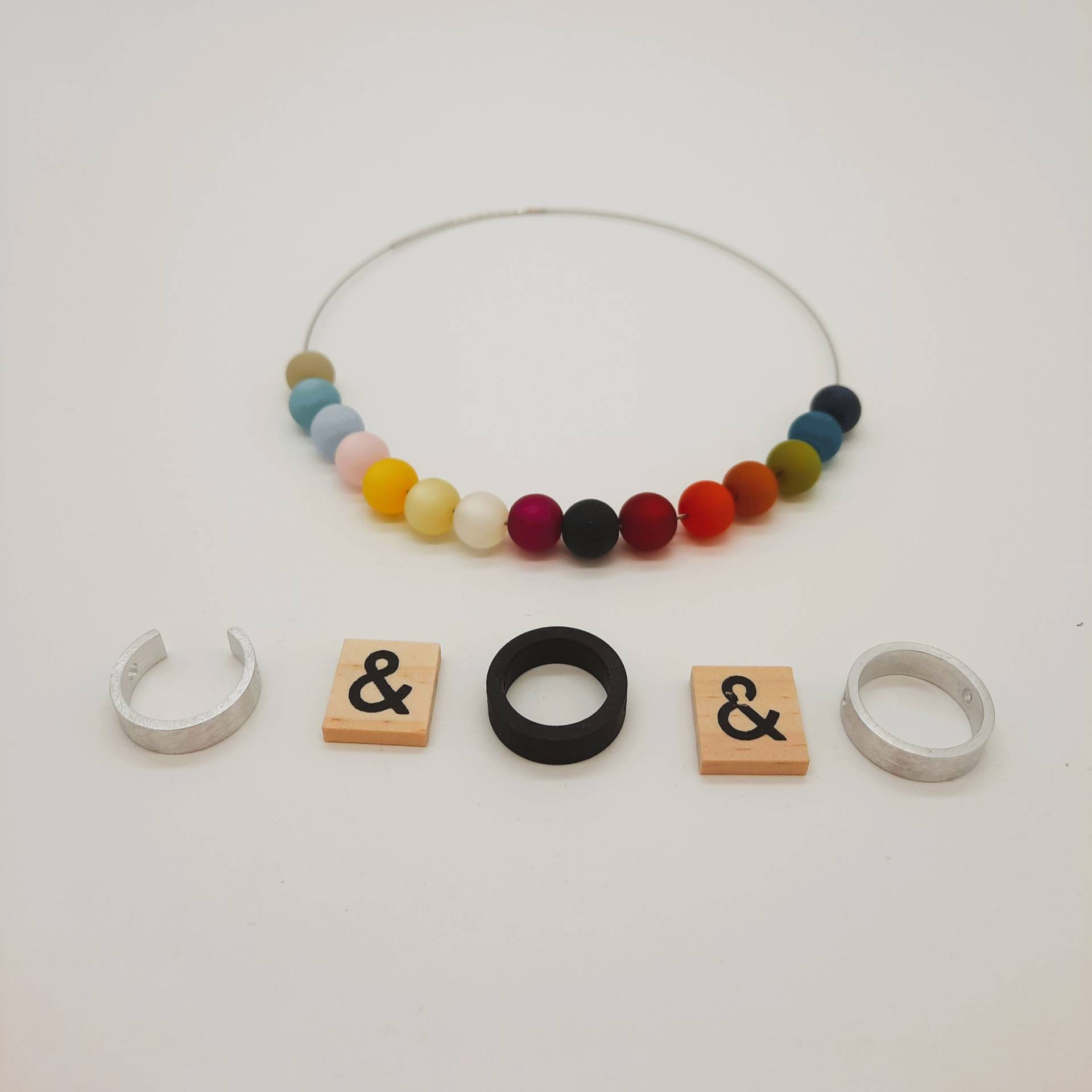 xl-Wechselcollier-Set Mit 3 Ringen Inkl. 15 Polarisperlen - Halskette Wechselschmuck von DiegoCastroDesign