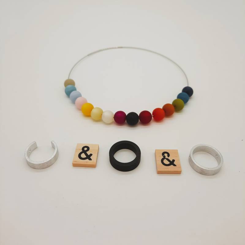 xl-Wechselcollier-Set Mit 3 Ringen Inkl. 15 Polarisperlen - Halskette Wechselschmuck xl-Wechselcollier-Set Mit 3 Ringen Inkl. 15 Polarisperlen - Halskette Wechselschmuck von DiegoCastroDesign