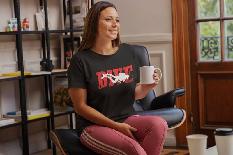 Cooles Taucher Design Perfektes Geschenk Für Alle Die Gerne Tauchen Damen Frauen - Ladies Organic Basic Shirt von DiegosCreativDesigns