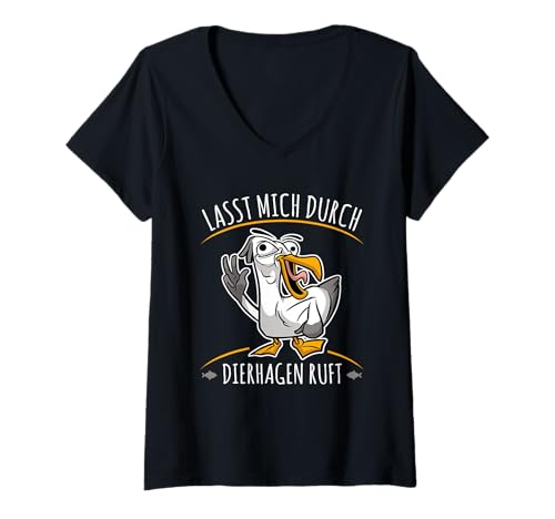 Damen Lasst Mich Durch Dierhagen Ruft Darss Souvenir Gadget Ostsee T-Shirt mit V-Ausschnitt Damen Lasst Mich Durch Dierhagen Ruft Darss Souvenir Gadget Ostsee T-Shirt mit V-Ausschnitt von Dierhagen Darss Souvenir und Gadget Ostsee