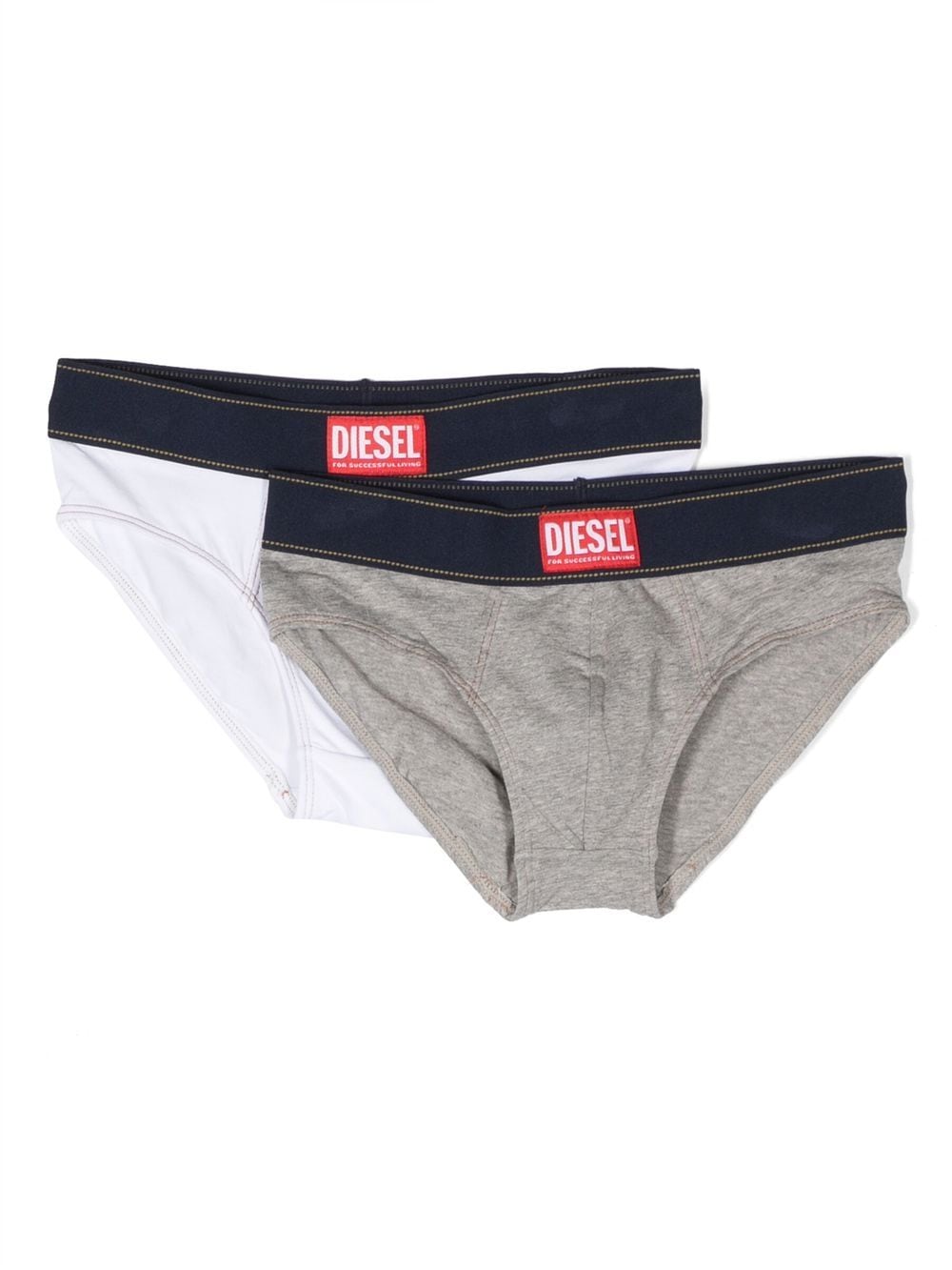 Diesel Kids Set aus zwei Slips mit Logo-Bund - Grau von Diesel Kids