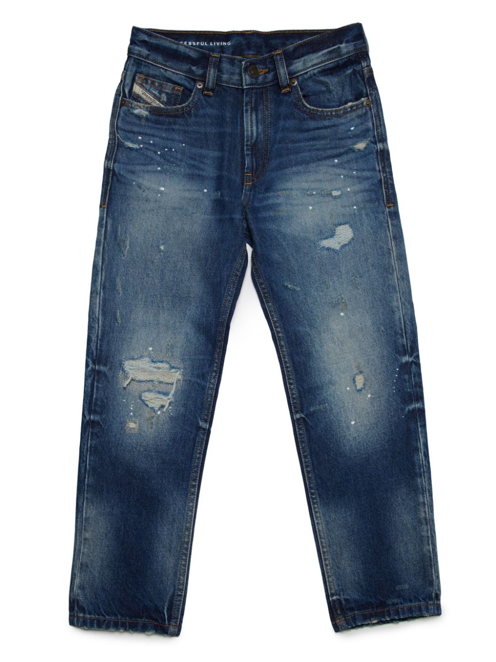 Diesel Kids 2010 halbhohe J Straight-Leg-Jeans - Blau von Diesel Kids