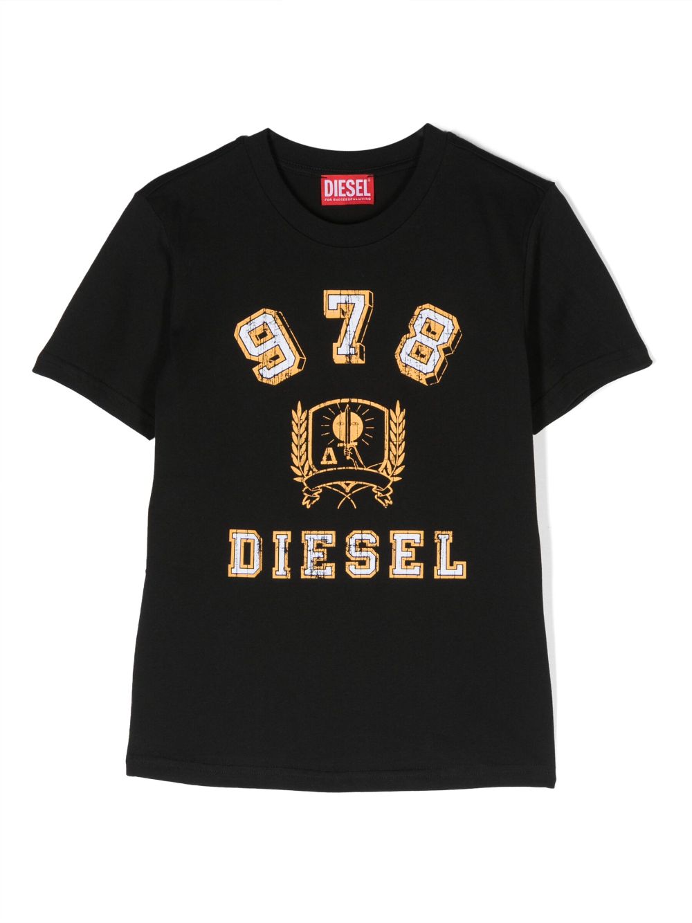 Diesel Kids T-Shirt mit "978"-Print - Schwarz von Diesel Kids