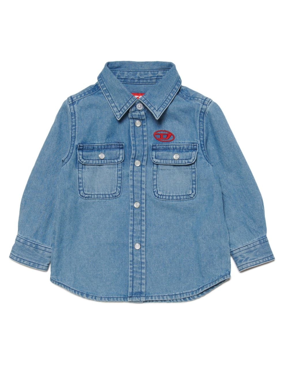 Diesel Kids Cartob Jeanshemd mit Logo-Stickerei - Blau von Diesel Kids