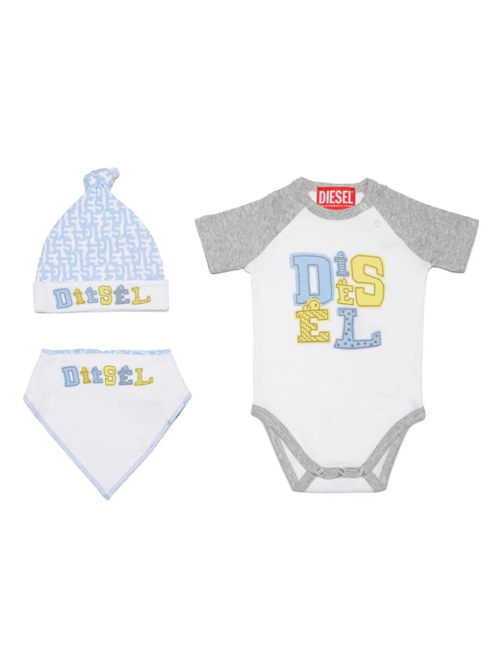 Diesel Kids Strampler-Set in Colour-Block-Optik - Weiß von Diesel Kids