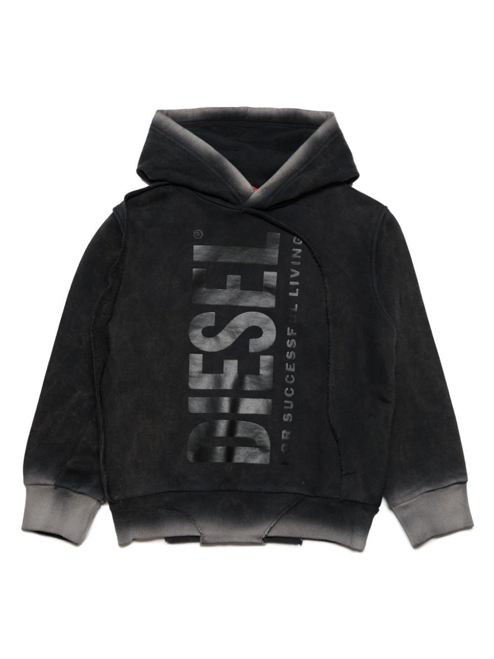 Diesel Kids Hoodie im Distressed-Look - Schwarz von Diesel Kids