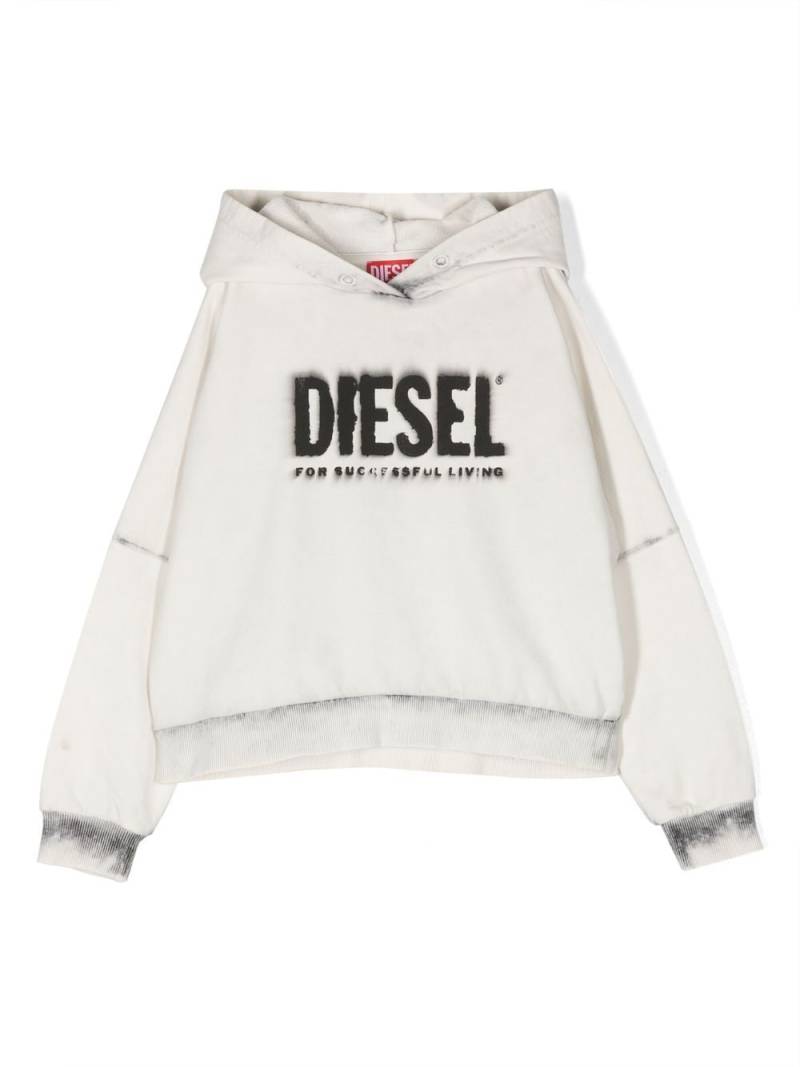 Diesel Kids Hoodie mit Logo-Print - Weiß von Diesel Kids