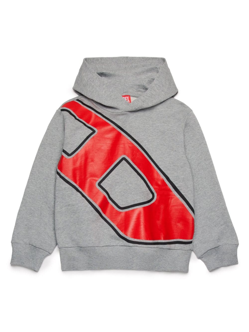 Diesel Kids Macro D Hoodie mit Logo - Grau von Diesel Kids