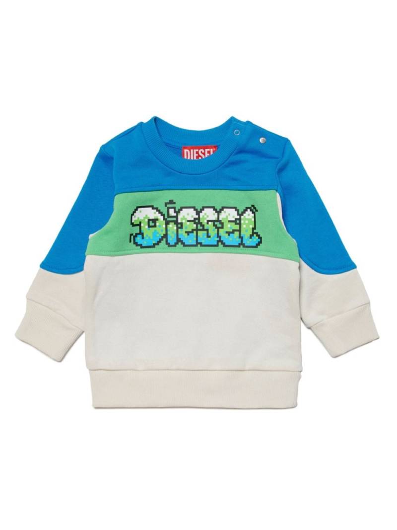 Diesel Kids Sweatshirt mit Pixel-Print - Blau von Diesel Kids