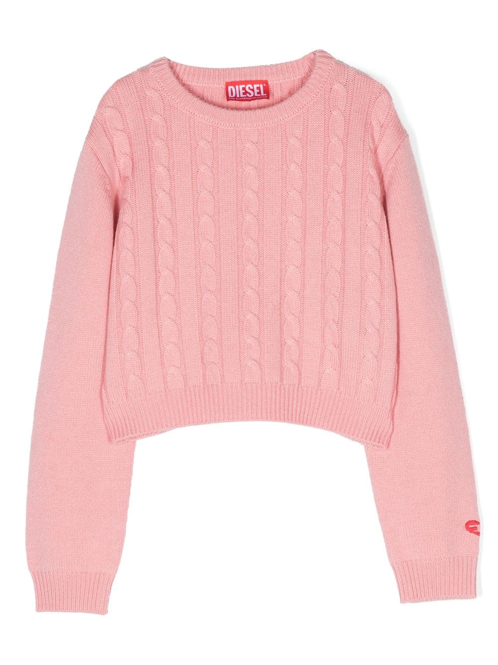 Diesel Kids Pullover mit Zopfmuster - Rosa von Diesel Kids