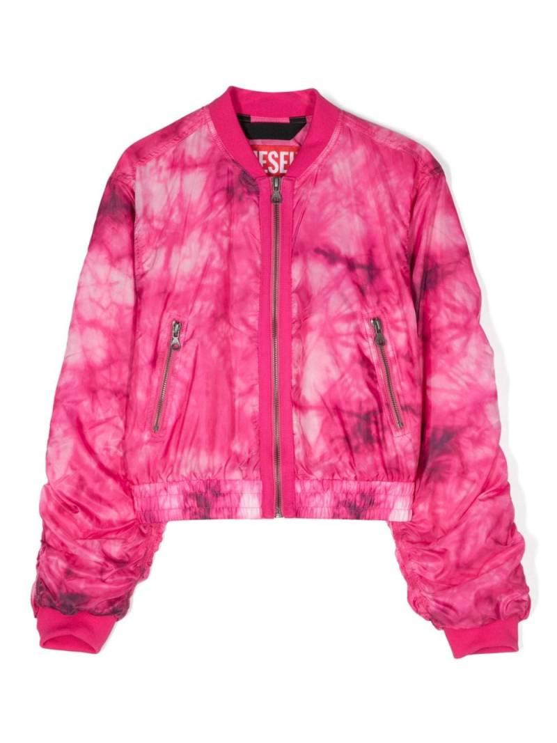 Diesel Kids Ripstop-Bomberjacke mit Batikmuster - Rosa von Diesel Kids