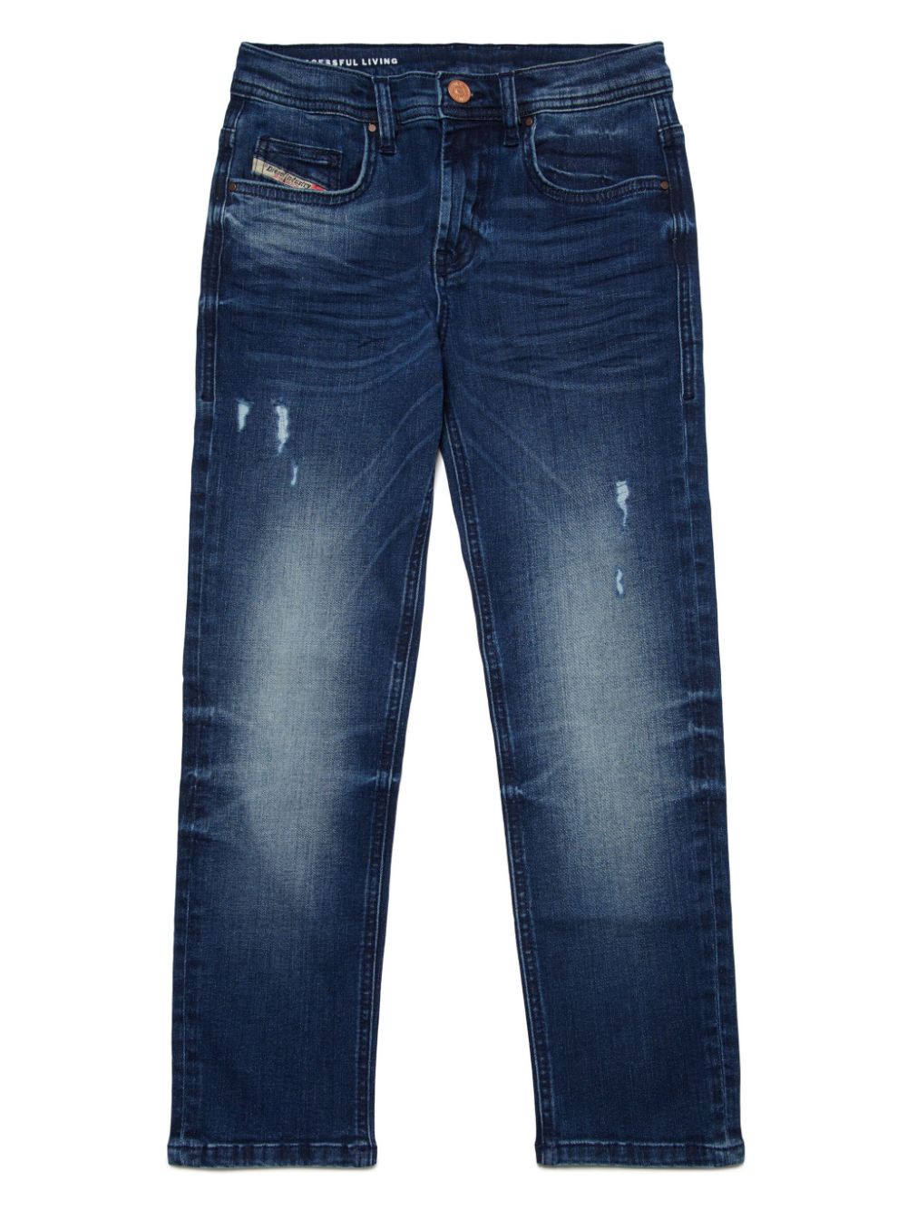 Diesel Kids Straight-Leg-Jeans mit Tragefalten - Blau von Diesel Kids