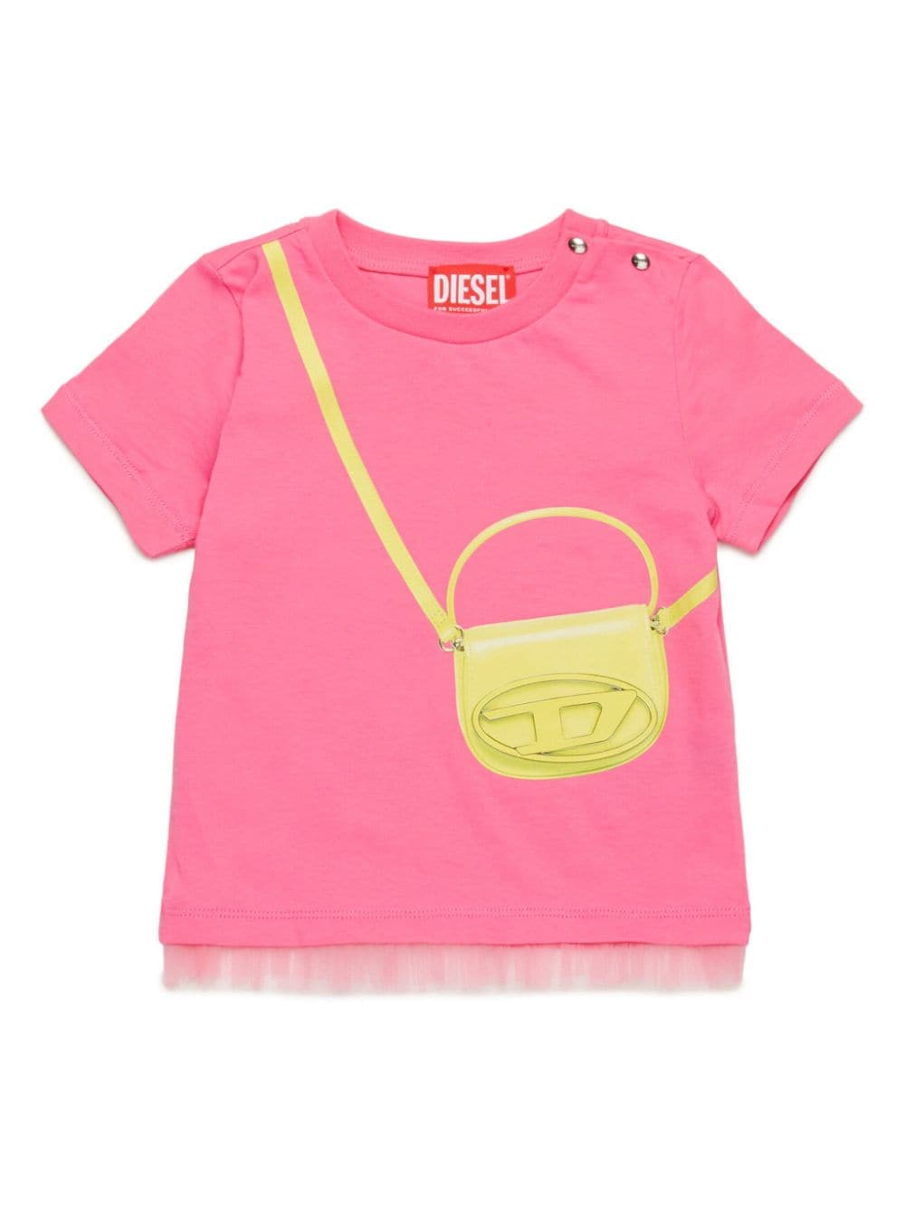 Diesel Kids T-Shirt mit Trompe-l'oeil-Print - Rosa von Diesel Kids