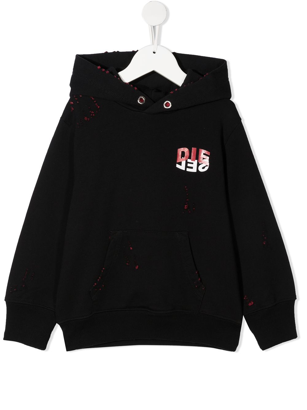 Diesel Kids TEEN Hoodie mit Distressed-Logo - Schwarz von Diesel Kids