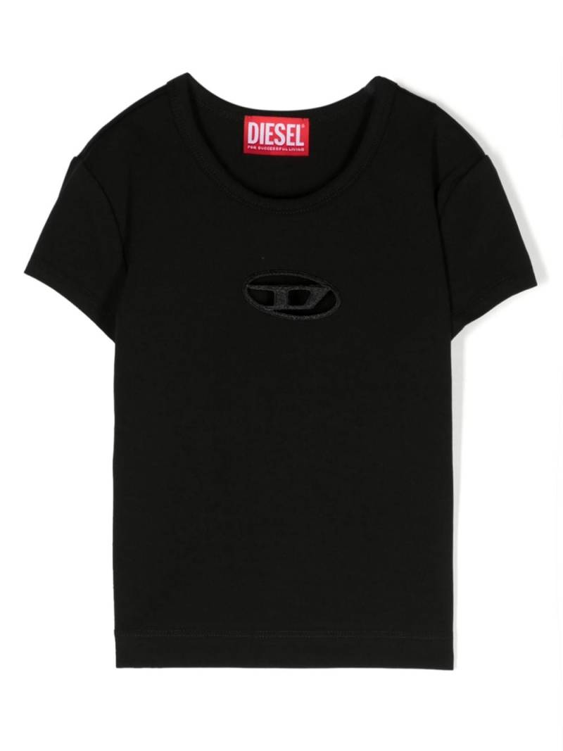 Diesel Kids Tangie T-Shirt aus Baumwollstretch - Schwarz von Diesel Kids