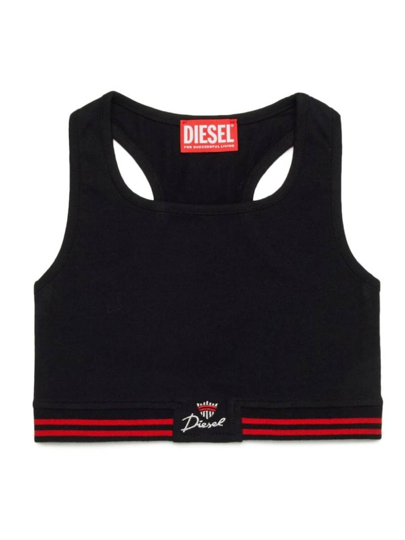 Diesel Kids Trit Tanktop mit gestreiftem Saum - Schwarz von Diesel Kids